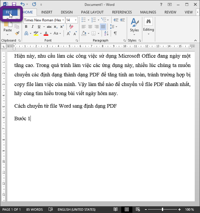 cách chuyển file word sang pdf trong office 2010